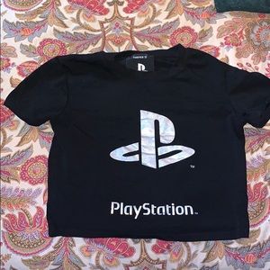 Black Playstation crop top